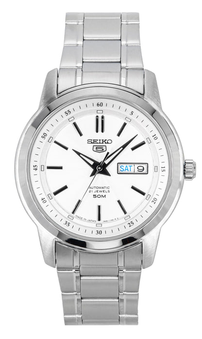 Seiko 5 Stainless Steel Silver Dial 21 Jewels Automatic SNKM83J1 Men's Watch