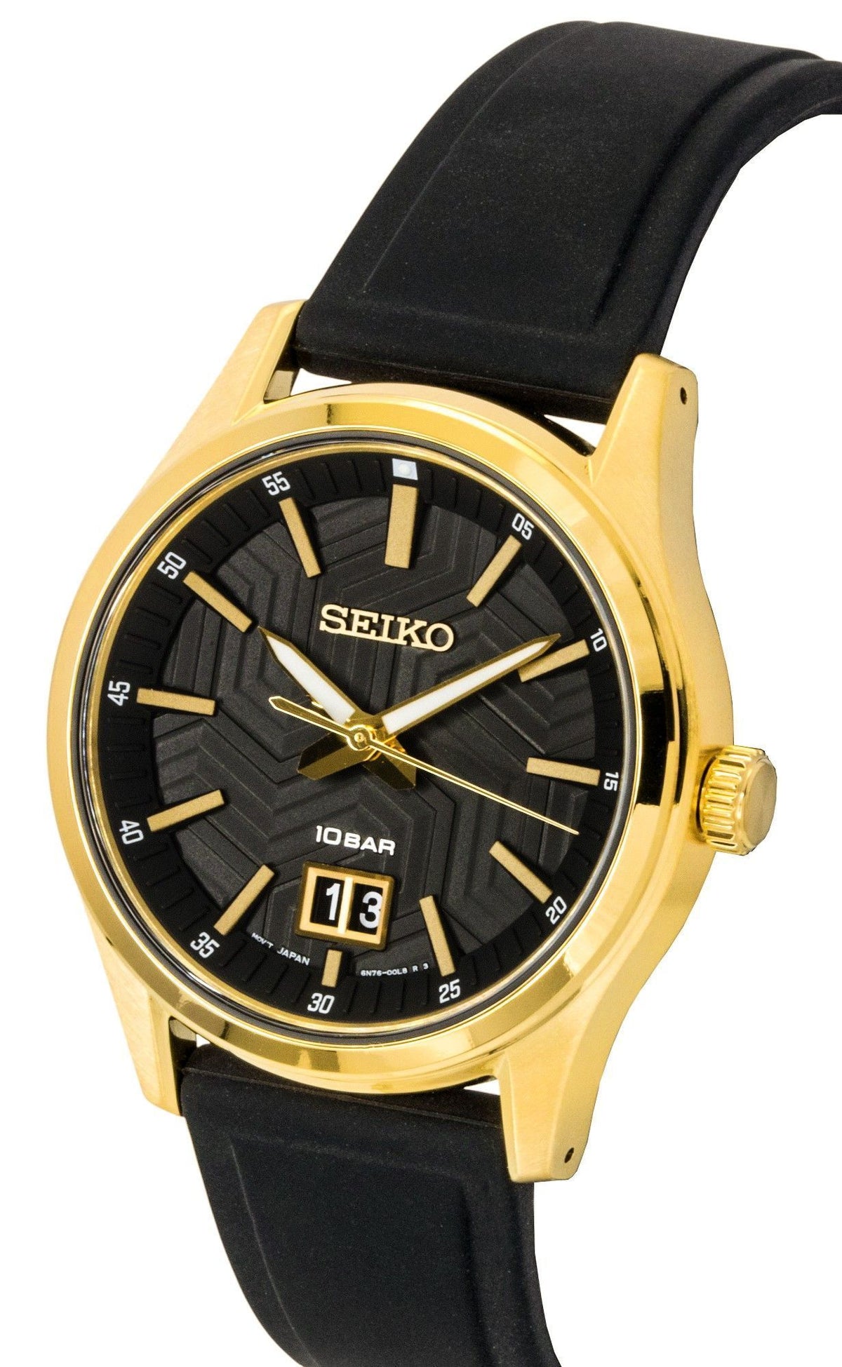 Seiko Conceptual Silicone Strap Black Dial Quartz SUR560P1 100M Men's Watch