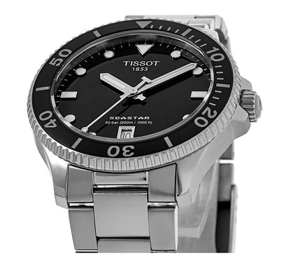 Tissot T-Sport Seastar 1000 Stainless Steel Black Dial Quartz Diver's T120.210.11.051.00 300M Unisex Watch