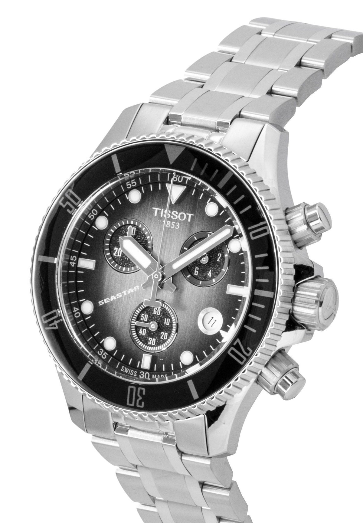 Tissot Seastar 1000 Chronograph Stainless Steel Black Dial Quartz Diver's T120.217.11.061.00 300M Men's Watch