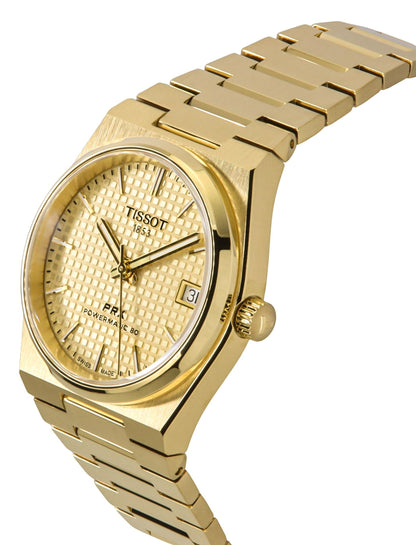Tissot PRX Powermatic 80 Gold Tone Stainless Steel Champagne Dial Automatic T137.207.33.021.00 100M Women's Watch