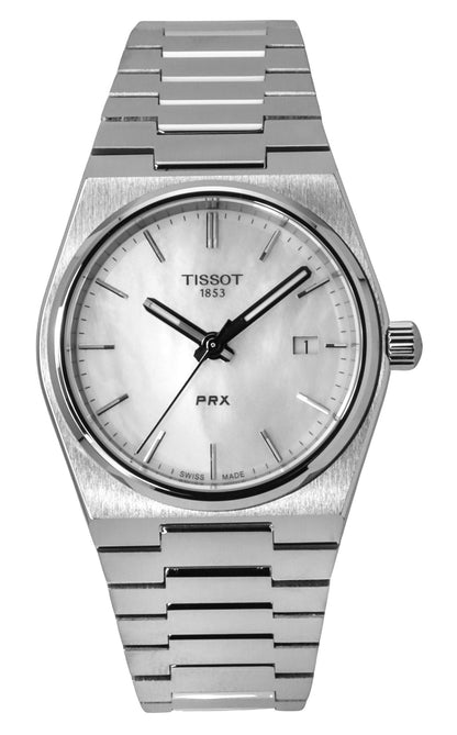 Tissot PRX Classic Contemporary Stainless Steel White Mother Of Pearl Dial Quartz T137.210.11.111.00 100M Unisex Watch