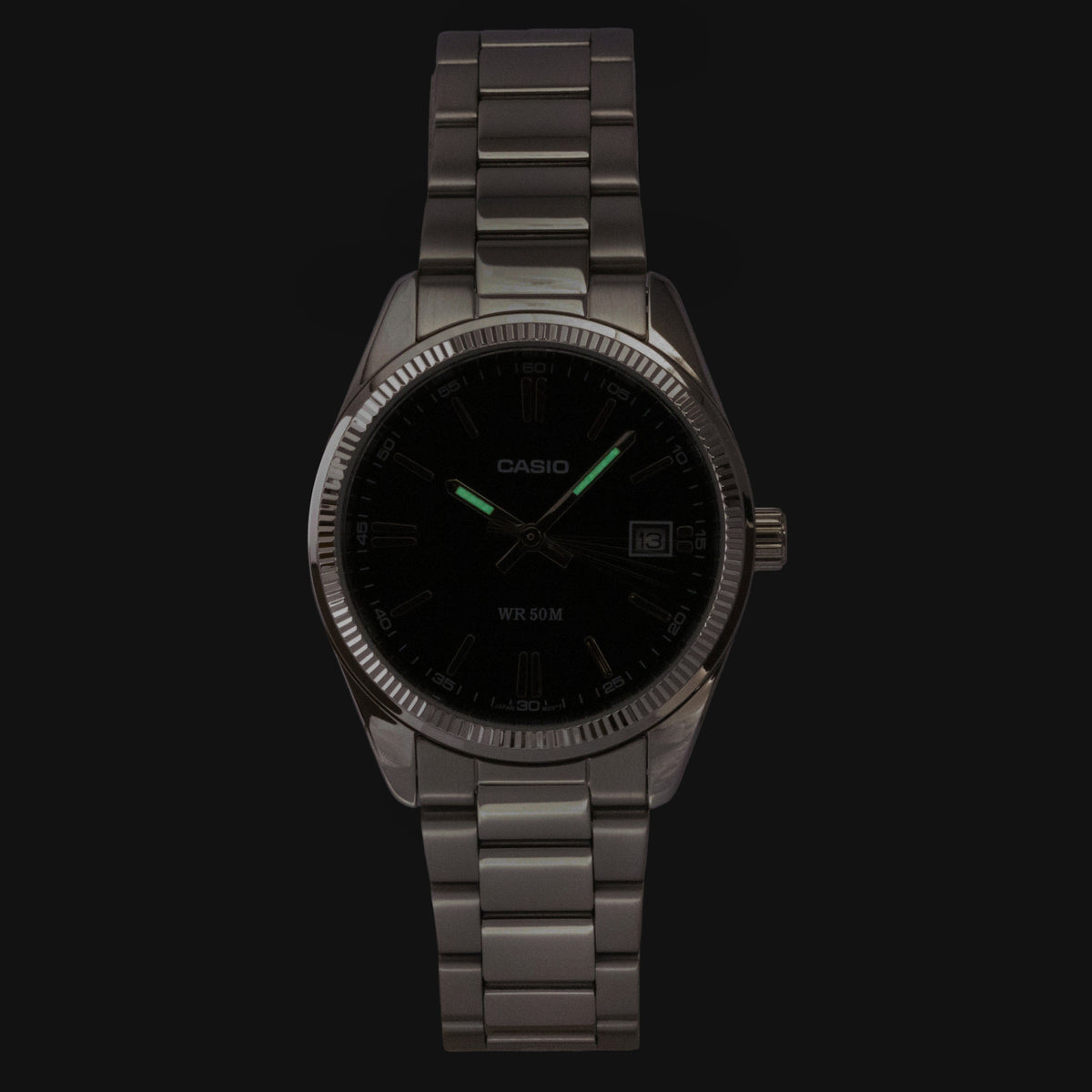 Casio Analog Stainless Steel Black Dial Quartz UTP-1302PD-1AV Unisex Watch