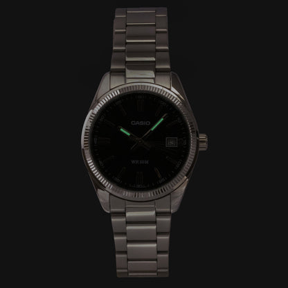 Casio Analog Stainless Steel Black Dial Quartz UTP-1302PD-1AV Unisex Watch