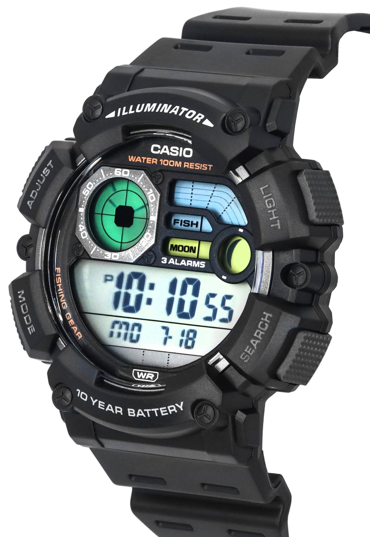 Casio Fishing Gear Line Digital Quartz WS-1500H-1A WS1500H-1 100M Men's Watch