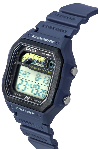 Casio Standard Digital Blue Resin Strap Quartz WS-1600H-2A 100M Men's Watch