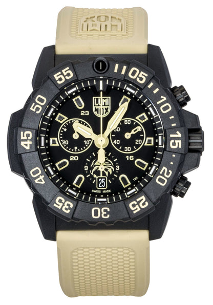Luminox Navy Seal Chronograph Rubber Strap Black Dial Quartz Diver's XS.3590.NSF.2 200M Men's Watch