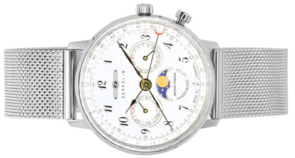 Zeppelin LZ129 Hindenburg Moonphase Silver Dial Quartz 7037M1 Women's Watch