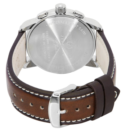 Zeppelin 100 Jahre Chronograph Leather Strap Beige Dial Quartz 76746 Men's Watch