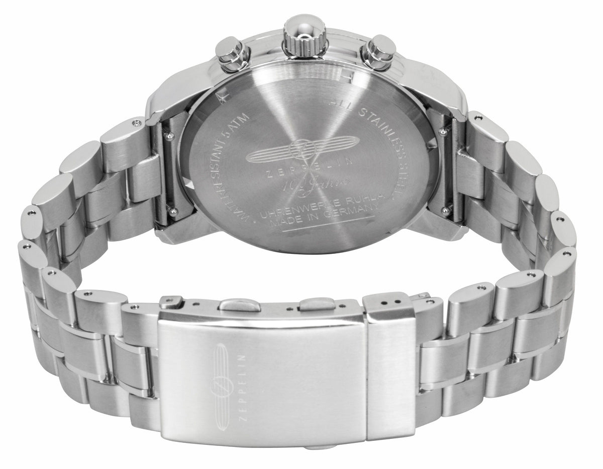 Zeppelin 100 Jahre Chronograph Stainless Steel White Dial Quartz 7680MB1 Men's Watch