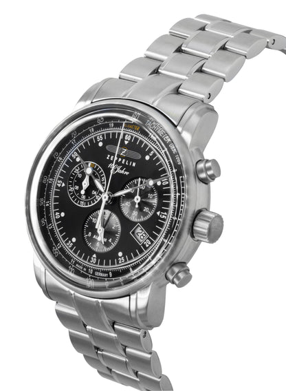 Zeppelin 100 Jahre Chronograph Stainless Steel Black Dial Quartz 7680MB2 Men's Watch