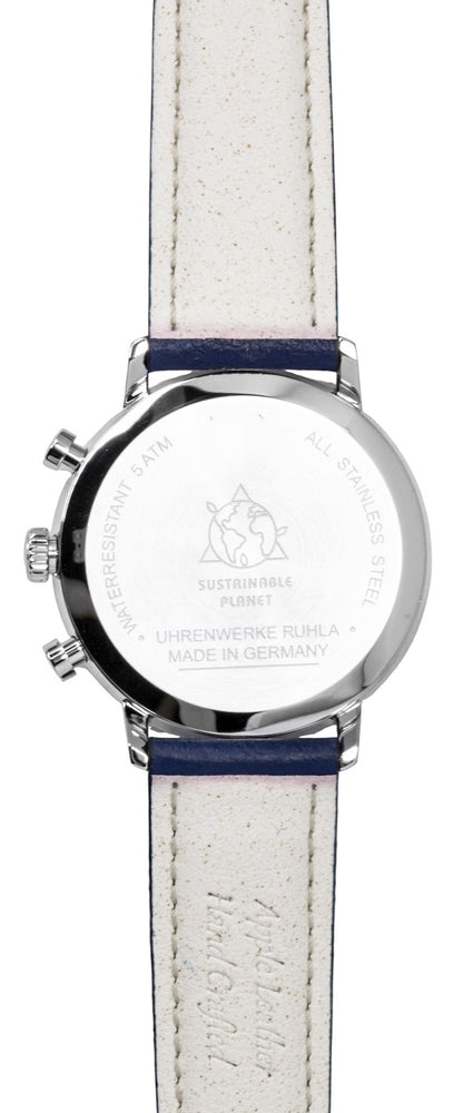 Zeppelin LZ 129 Hindenburg Chronograph Leather Strap Blue Dial Solar 80863n Men's Watch