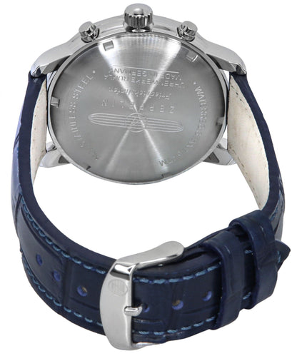 Zeppelin Friedrichshafen Chronograph Leather Strap Blue Dial Quartz 85843 Men's Watch