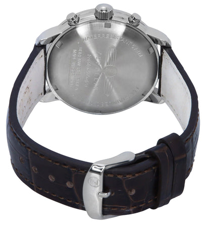 Zeppelin Friedrichshafen Chronograph Leather Strap Gold Dial Quartz 85845 Men's Watch