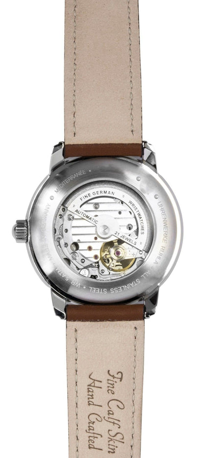 Zeppelin Mediterranee Leather Strap Open Heart Blue Dial Automatic 96663 Men's watch